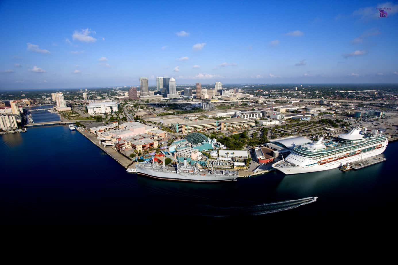 skyline view of hillsborough county florida with tampa skyline and cruise ships showing some hillsborough county homes for sale