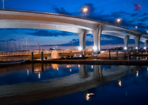 tall bridge going over water in Clearwater Fl
