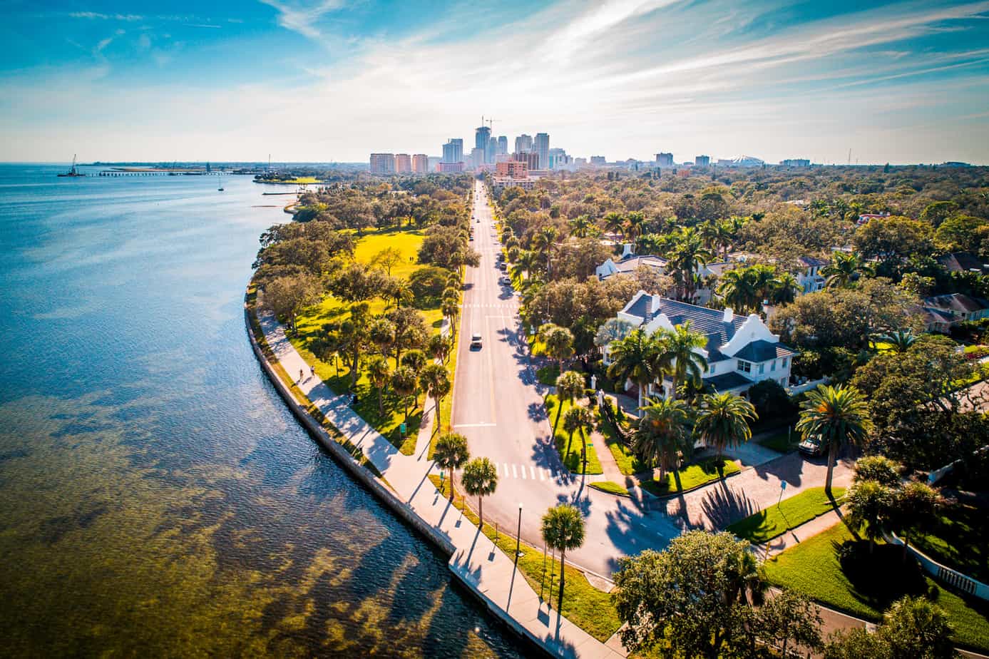 ariel view of st. petersburg florida