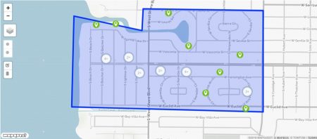 Bel Mar Shores Tampa neighborhood boundaries map
