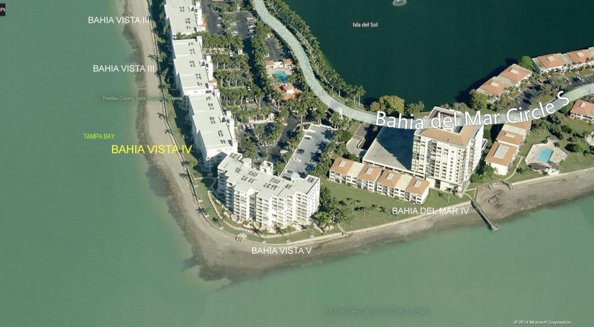 ariel view of bahia vista building 4 condos in st pete fl